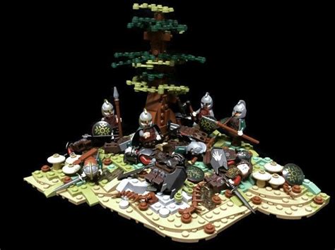 A Lego Model Of A Battle Scene Is Shown