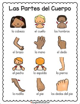 Speech therapy, glenn doman / makoto shichida methods, people activities for preschoolers and the flash cards set body parts includes english words: El Cuerpo Vocabulario {Spanish Body Parts Vocabulary} by ...
