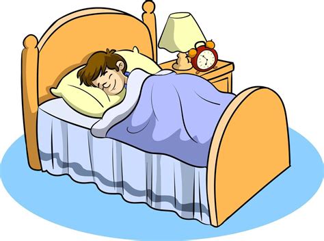 Niño Durmiendo En Su Cama Vector De Dibujos Animados 12576665 Vector En