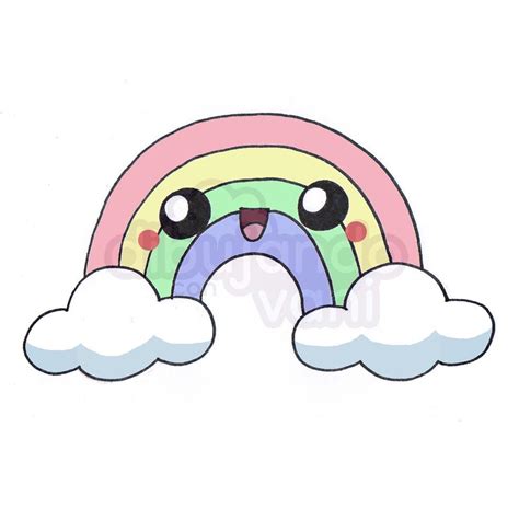 Un divertido juego de dibujar y adivinar palabras que tenéis que probar. arco-iris-kawaii - Dibujando con Vani