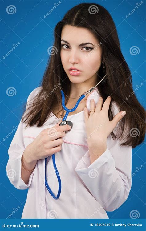 Young Nurse With A Stethoscope Stock Photo Image Of Background Girl