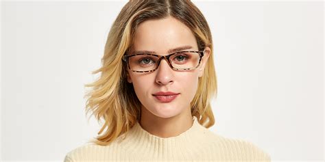 women s rectangle eyeglasses full frame tr90 crystal tortoise fp1763