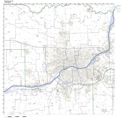 Davenport Ia Zip Code Map Not Laminated Office Products