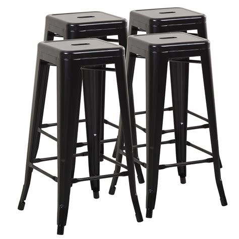 Buy Furmax Backless Metal Indoor Outdoor Stackable Bar Stools With