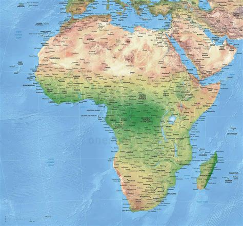 African Cities Map Large Detailed Political Map Of Africa With Relief
