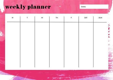 Weekly Planner Pages Free Printable