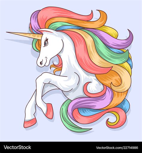 Unicorn Beautiful L Color Royalty Free Vector Image