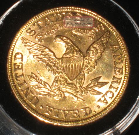 1881 Gold 5 Dollar Coin Liberty Head Au Or Better Take A Lk