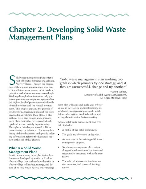 Solid Waste Management Plan Example