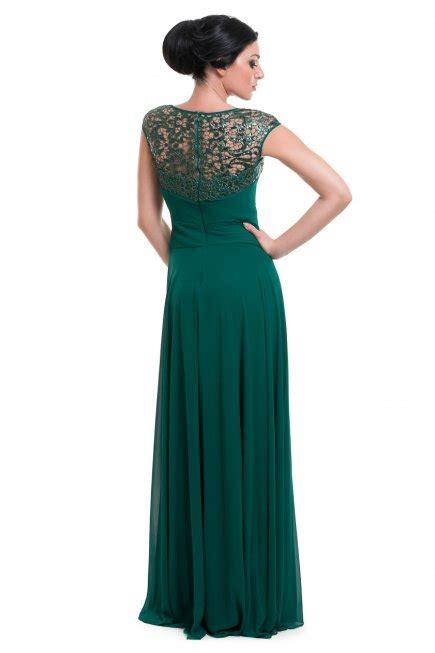Uzun Yeşil Abiye Elbise M1465 Abiyefon com