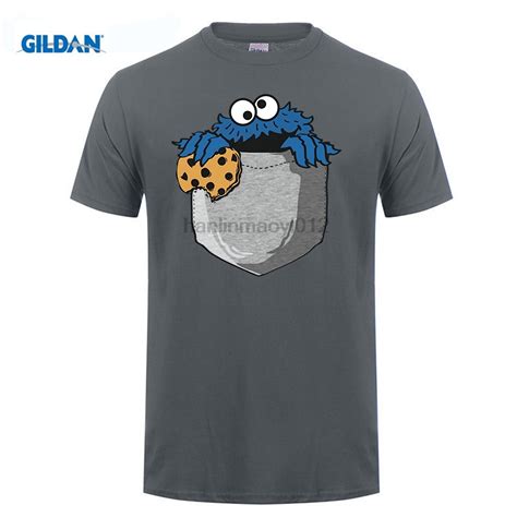 Gildan Cookie Monster T Shirt For Men Crumbs In My Pocket Homme O Neck
