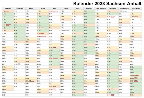 Kalender 2023 Und 2024 Ferien Sachsen Anhalt Feiertage Pdf Xls