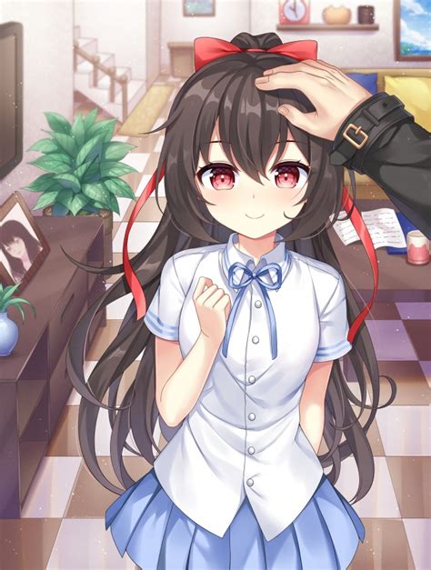 They may possibly be immediately that utmost hairstyles could energy out for them. Wallpaper Anime Girl, Brown Hair, Ribbon, Pat, Red Eyes ...