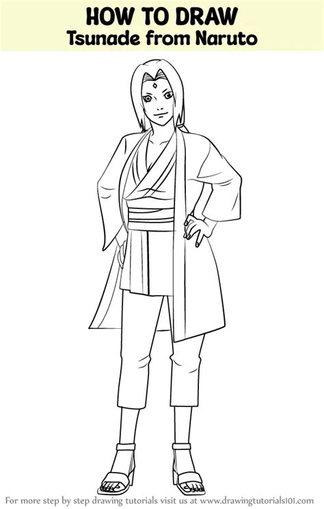 How To Draw Tsunade From Naruto Naruto Step By Step