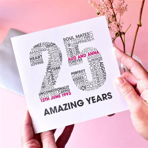 A wedding anniversary is one of the most special days in everyone's life. Personalised Silver 25th Wedding Anniversary Card ...
