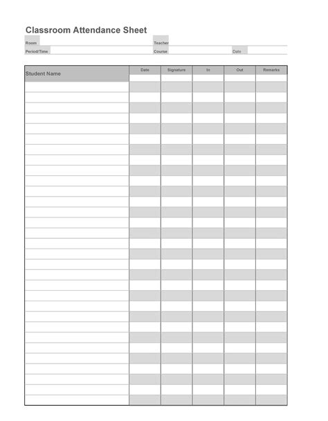 2021 Free Printable Attendance Sheet Attendance Record Calendar
