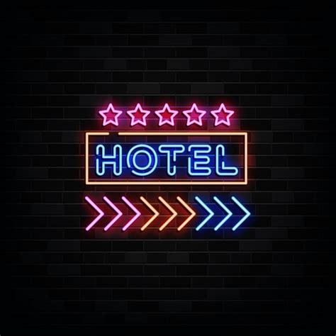 Premium Vector Hotel Neon Sign Design Template Neon Style