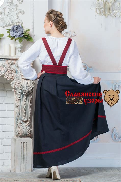 Traditional Russian Black Sarafan Slavic Dress Linen Dress Etsy