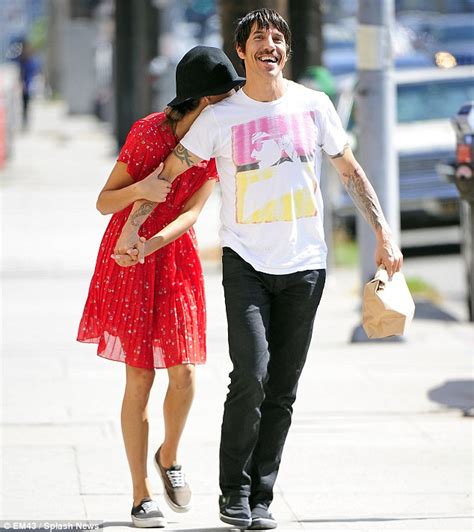red hot chili pepper anthony kiedis and model girlfriend helena vestergaard hold hands daily