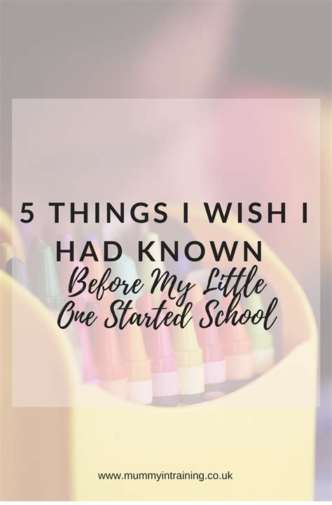 5 Things I Wish I Had Known Before My Little One Started School Mummy