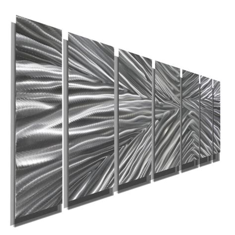 Metal Wall Art Large Artwork Silver Painting Indoor Outdoor Etsy