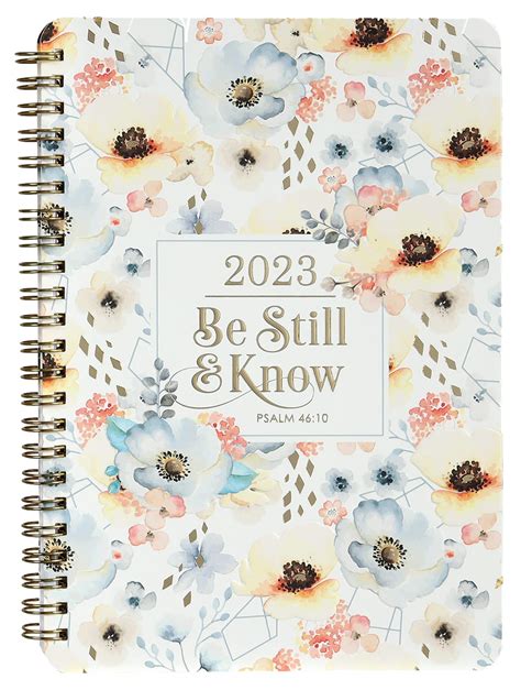 2023 12 Month Weekly Diary Planner Be Still And Know Pastel Floral Psalm 46 10 Koorong