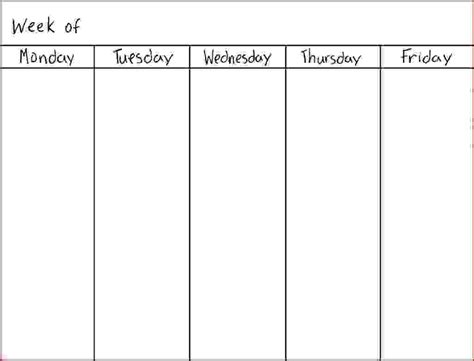 7 Day Weekly Schedule Template Physicminimalisticsco 7 Day Weekly In 7