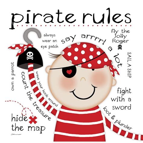 Pirate Rules Poster Print By Stephanie Marrott 24 X 24