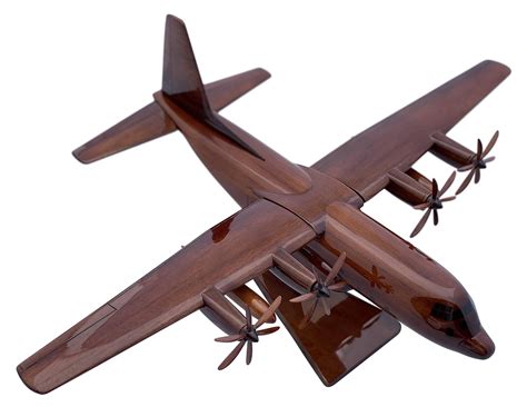 c 130j hercules mahogany wood desktop airplane model handmade