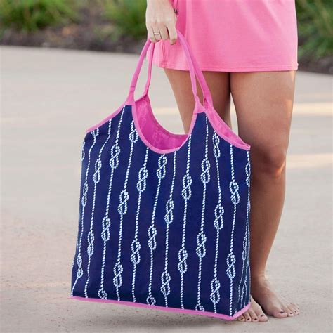 Personalized Navy Beach Bag Monogrammed Beach Bag Stylish Etsy In