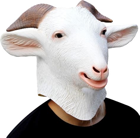 Creepyparty Goat Mask Latex Realistic Animal Full Head Masks For