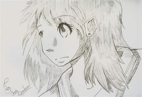 Anime Girl Pencil Drawing By Sinya Chan On Deviantart