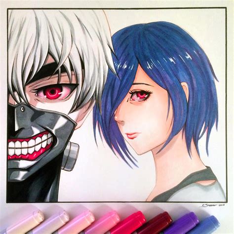 Kaneki And Touka Tokyo Ghoul Fan Art Drawing By Lethalchris On Deviantart