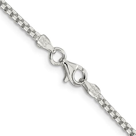 Diamond2deal 925 Sterling Silver 2mm Round Box Chain Necklace 20inch