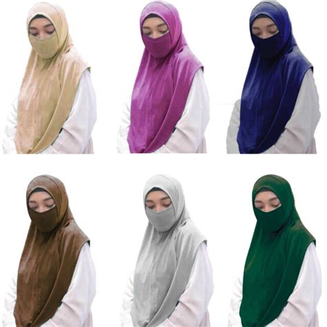 Adult Amira Khimar One Piece Somali Hijab Muslim Women Overhead Purple