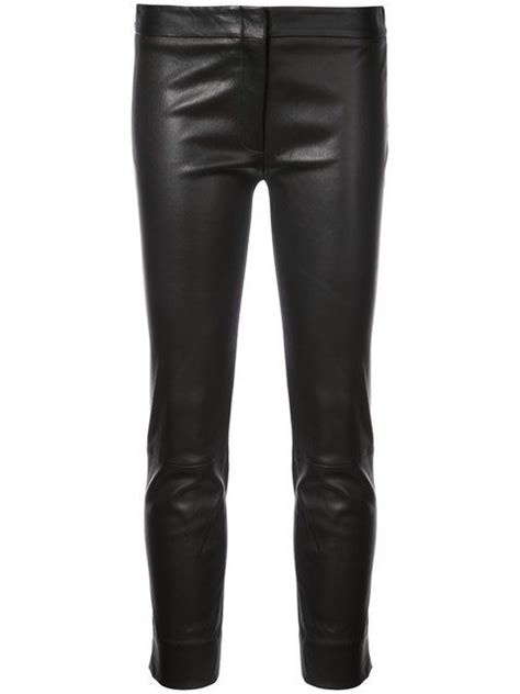 Derek Lam Leather Drake Crop Trouser In Black Modesens Leather