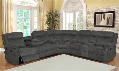 Grey Reclining Sectional Sectional Sofa Sets Within Charcoal Gray Sectional Sofas 