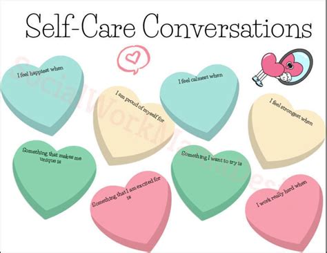 Self Care Conversation Worksheet For Kids Etsy