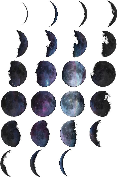 Watercolor Moon Phases Original Size Png Image Pngjoy