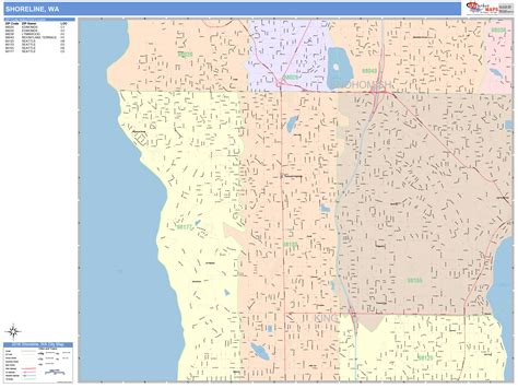 Shoreline Washington Wall Map Premium Style By Marketmaps Images And