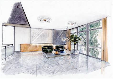 Raumkonzepte Peter Buchberger / Hand Colored Perspective ...