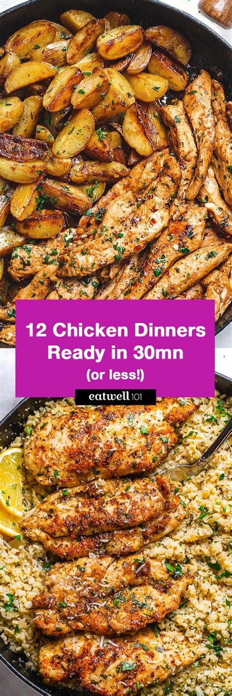 Chicken Dinner 72 Easy Chicken Recipes Ready In 30 Minute Or Less — Eatwell101