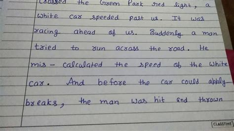 Paragraph Writing An Accident That I Saw On The Road In English In Educational Channel By