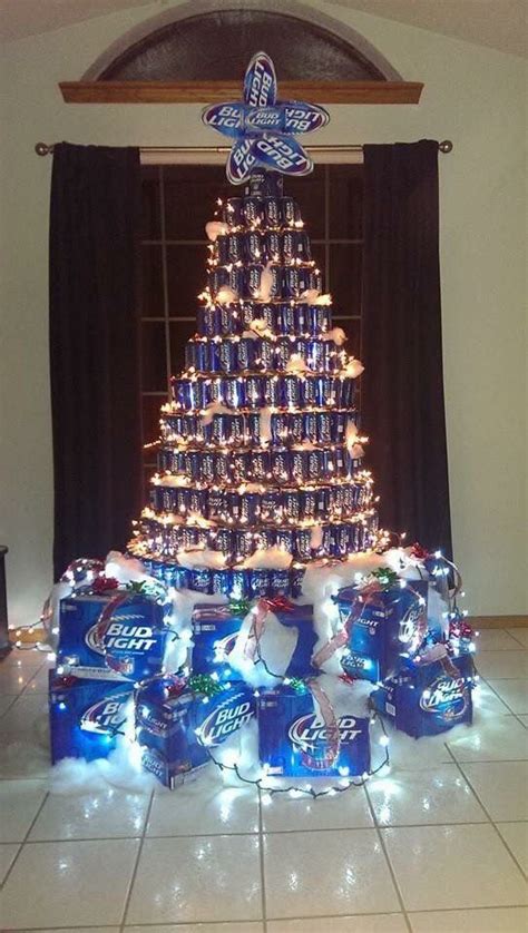 We're ready to deck the halls. Bud Light Beer can Christmas Tree | Unique christmas trees