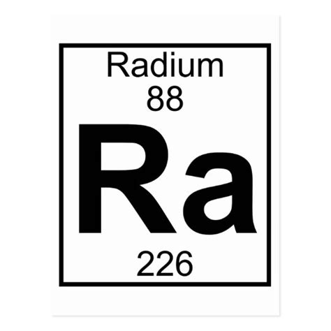 Element 088 Ra Radium Full Postcard