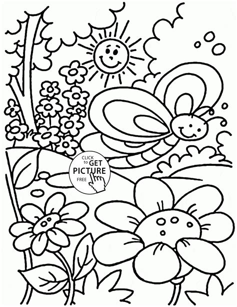 Spring Coloring Pages Kleurplaat Sketch Coloring Page