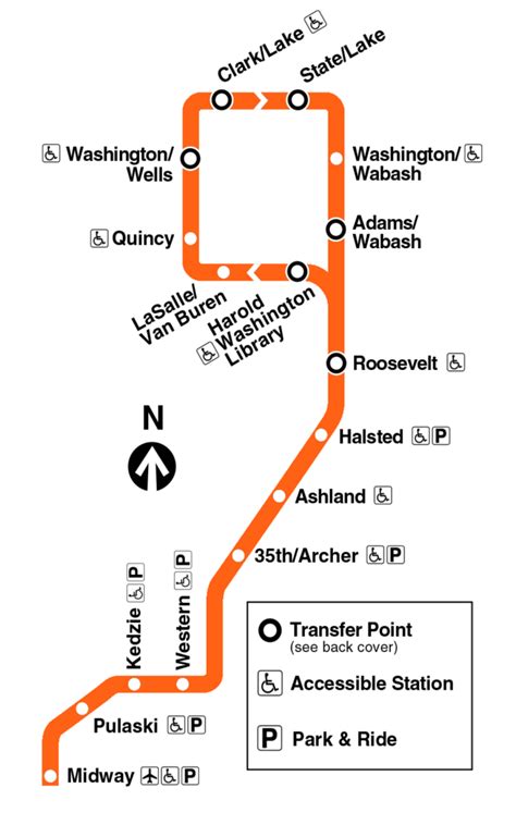 Orange Line Cta Chicago Metro Midway Loop Service