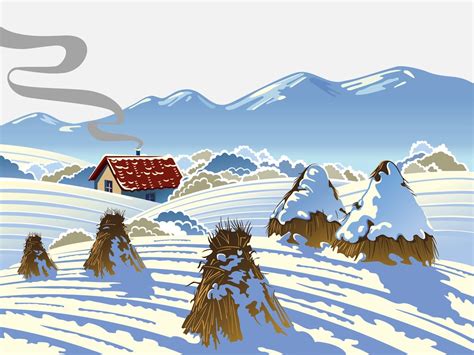 winter scenery vector art graphics freevectorcom