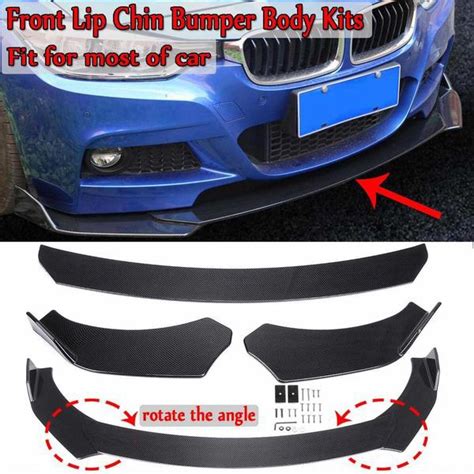 Universal Carbon Fiber Car Front Bumper Lip Chin Spoiler Splitters Body Kit Shopee Philippines