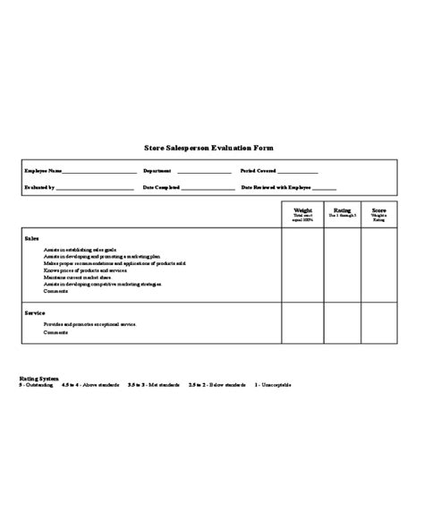 2022 Salesperson Evaluation Form Fillable Printable Pdf And Forms